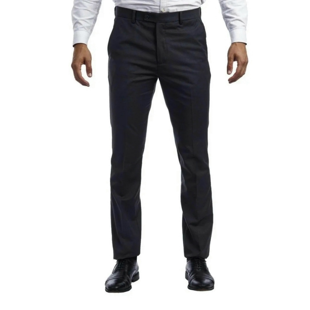 SEAN ALEXANDER MEN SKINNY FIT FLAT DRESS PANTS
